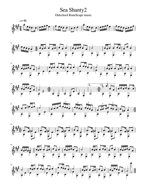 Sea Shanty2 - RuneScape soundtrack arranged for guitar