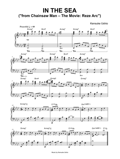 In the sea (from Chainsaw Man – The Movie: Reze Arc) - Kensuke Ushio (Piano)