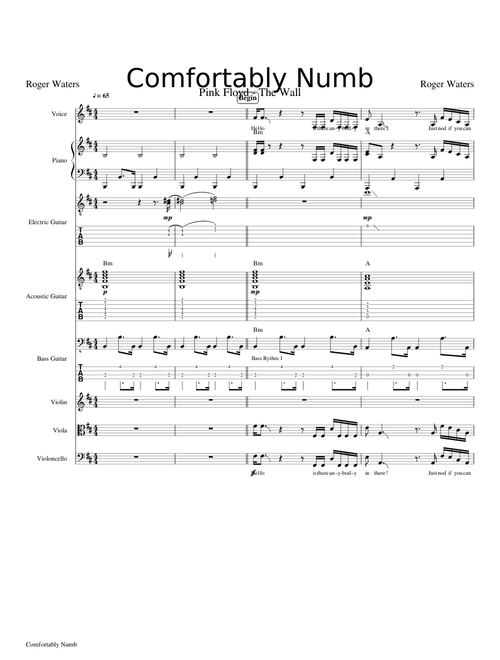 Pink Floyd - The Wall - Comfortably Numb