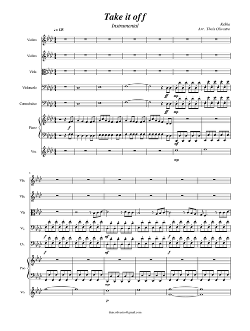 Take It Off (Arr. Thaís Olivastro) - Ke$ha (Choral, SAB)