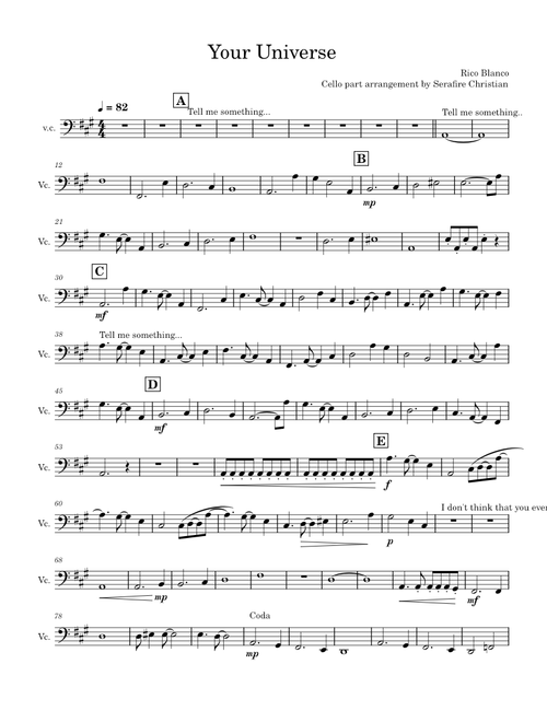 Your Universe (Rico Blanco) - Cello Part only