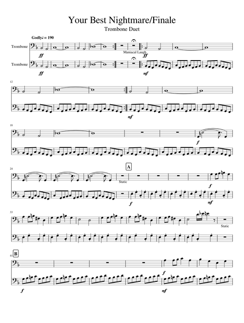 Your Best Nightmare/Finale - Trombone Duet