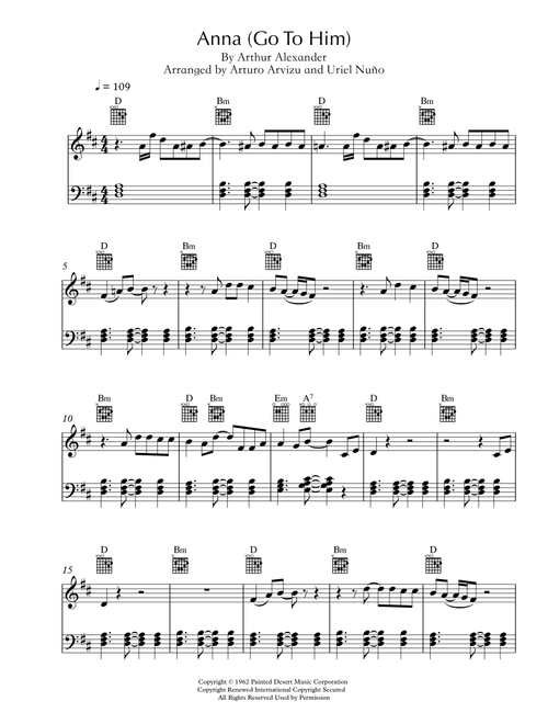 Anna (go To Him) (Arr. Arturo Arvizu, Christian Cuadrado) - The Beatles (Easy Piano)