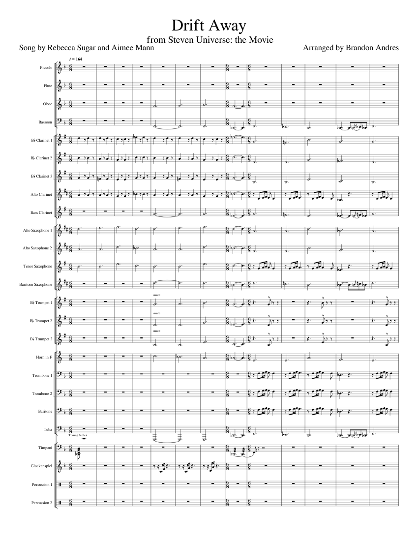 Drift Away Sheet Music for Trombone, Tuba, Flute piccolo, Flute & more ...
