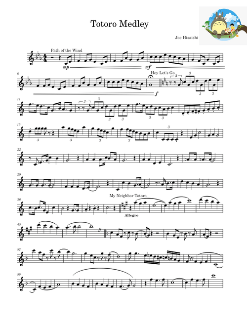 My Neighbor Totoro Medley for Solo Instrument – Joe Hisaishi
