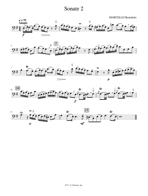 Cello sonata No 2 – Benedetto Marcello Marcello Sonata 2