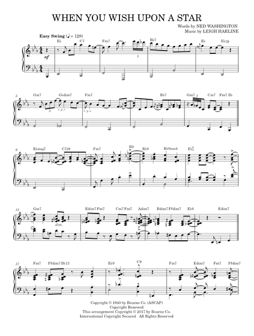 When You Wish Upon A Star [Jazz version] - Dave Brubeck, Leigh Harline (Piano Solo)