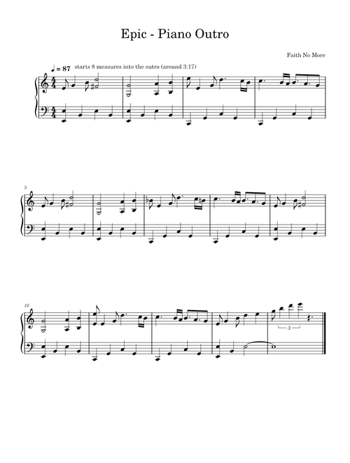 Epic Piano Outro – Faith No More