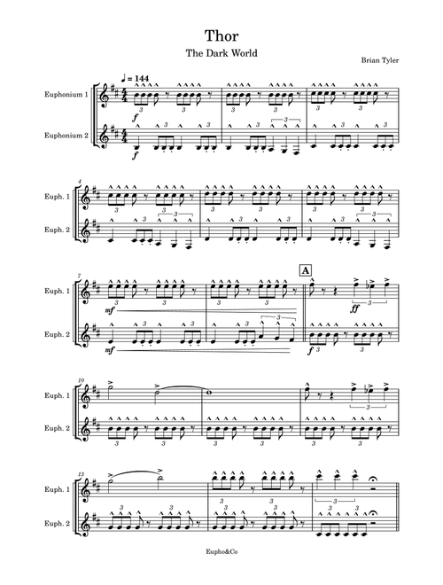 Thor: The Dark World (Arr. Eupho&Co) - Brian Tyler (Instrumental Duet)