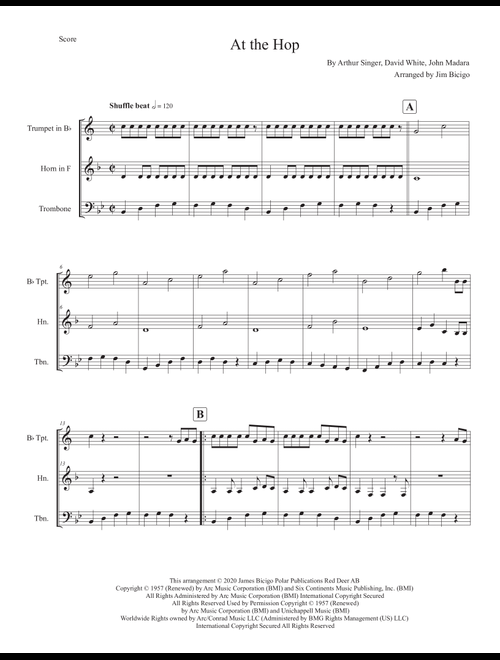 At The Hop (Arr. Jim Bicigo) - Danny & The Juniors (Brass Ensemble)