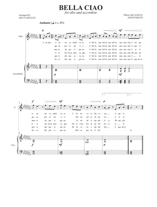 Bella Ciao (Arr. Art.o Artaud) - Anonymous (Instrumental Duet)