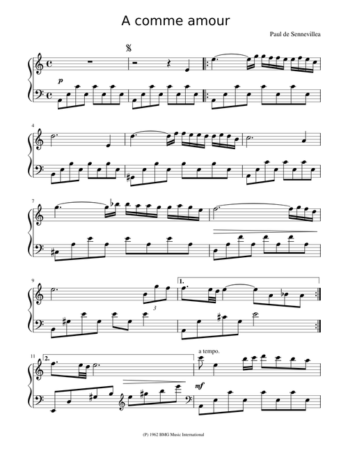 A comme amour – Richard Clayderman