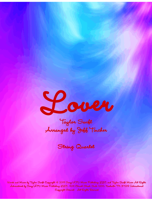 Lover (Arr. Jeff Tincher) - Taylor Swift (String Quartet)