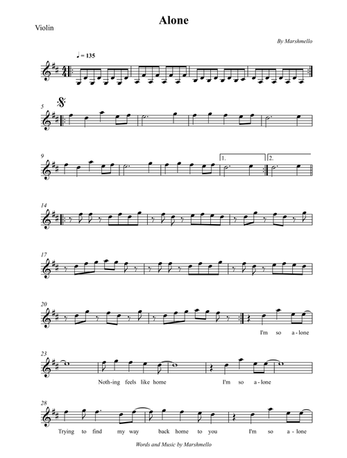 Alone (Arr. Wesley S. SIlva) - Marshmello (Violin Solo)