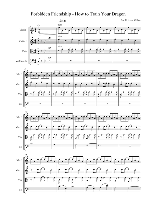 Forbidden Friendship (Arr. Rebecca Willson) - John Powell (String Quartet)