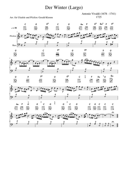 Antonio Vivaldi - Winter (Largo) (Ukulele)