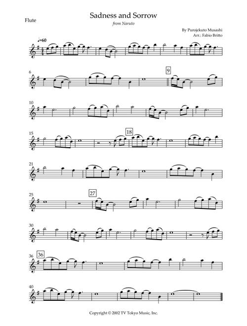 Sadness And Sorrow (Arr. Fabio Britto) - Purojekuto Musashi (Flute Solo)