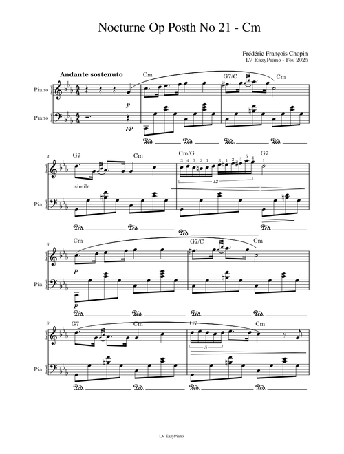 C-03 - Nocturne Op Posth No 21 - CHOPIN - Cm
