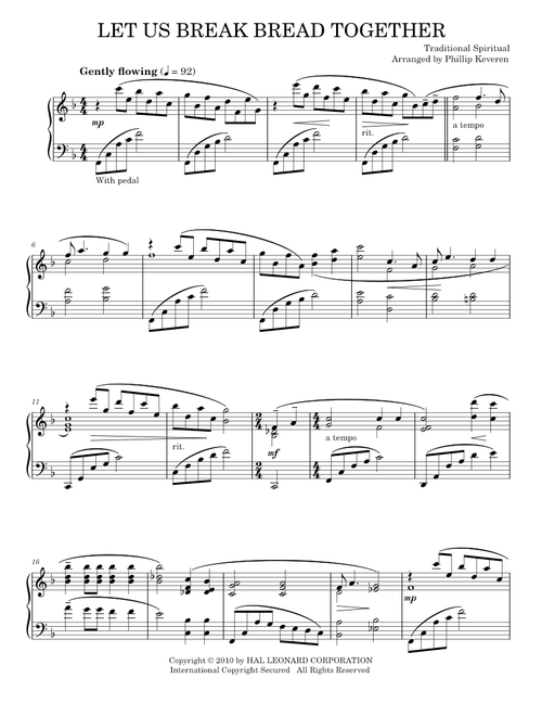 Let Us Break Bread Together - Traditional Spiritual (Piano Solo)