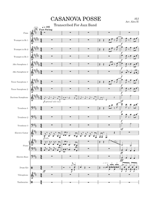 Casanova Posse Sheet Music with Chords for Piano, Trombone, Flute ...