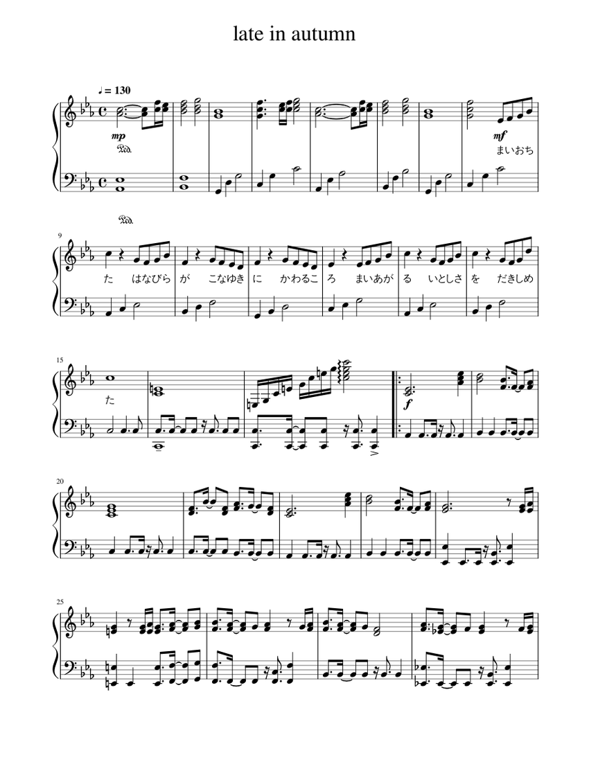 【希少】e Winston Autumn Piano Solos 楽譜 Sea (from the solo piano album AUTUMN)