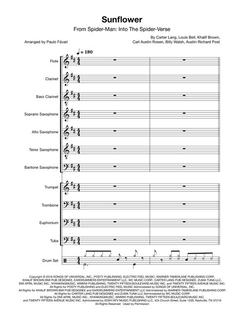 Sunflower (Arr. Paulo Fávari) - Post Malone & Swae Lee (Large Ensemble)