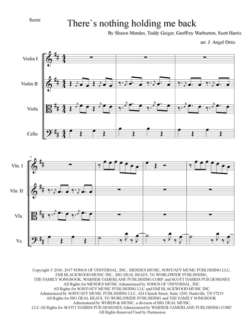 There's Nothing Holdin' Me Back (Arr. José angel Ortiz ramirez) - Shawn Mendes (String Quartet)