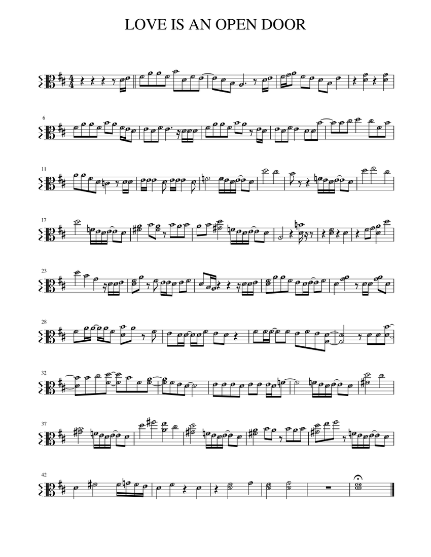 Love_Is_An_Open_Door viola Sheet Music for Viola (Solo