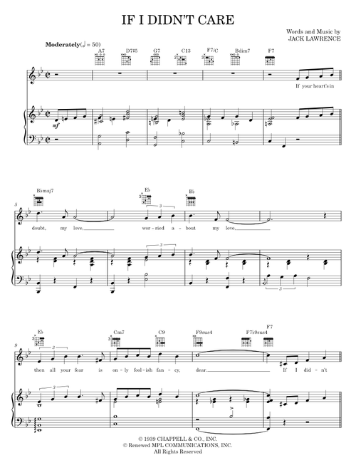 If I Didn't Care - The Ink Spots (Piano-Vocal-Guitar)
