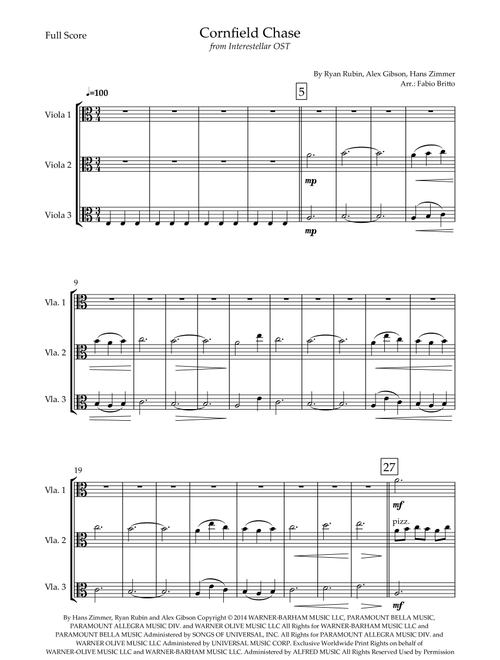 Cornfield Chase (Arr. Fabio Britto) - Hans Zimmer, Alex Gibson, Ryan Rubin (String Ensemble)