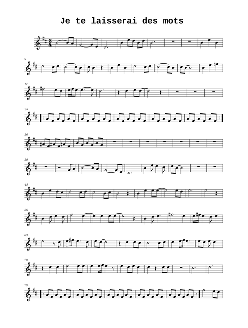 Je te laisserai des mots – Patrick Watson - Violino