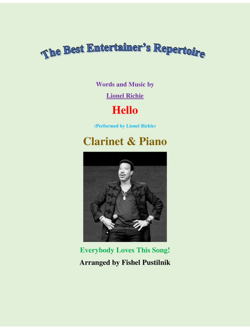 Hello (Arr. Fishel Pustilnik) - Lionel Richie (Clarinet and Piano)