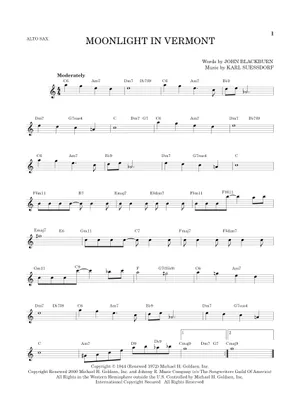 Play Official version of Moonlight In Vermont Sheet Music by Karl Play Official version of Moonlight In Vermont Sheet Music by Karl