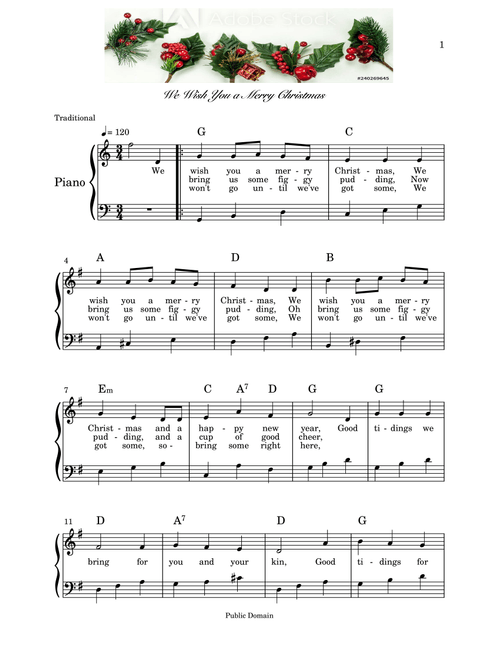 We Wish You A Merry Christmas (Arr. Aliese Watts) - Unknown (Piano-Vocal-Guitar)