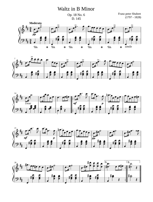 Waltz in B Minor, Op. 18 – Franz Schubert