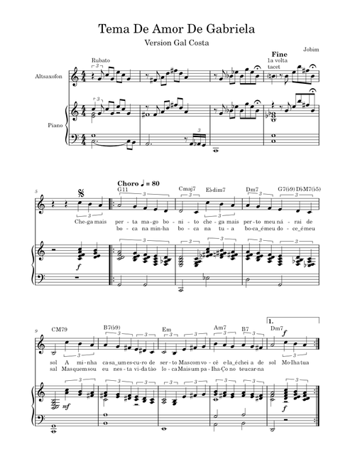 Tema de amor de Gabriela – Antônio Carlos Jobim