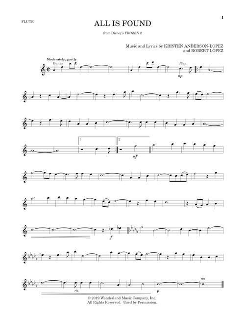 All Is Found (from Disney's Frozen 2) - Evan Rachel Wood (Flute Solo)