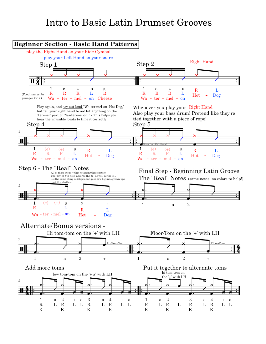 Student Drummers Latin Grooves Easy Step By Step Sheet music for Drum group Solo Musescore
