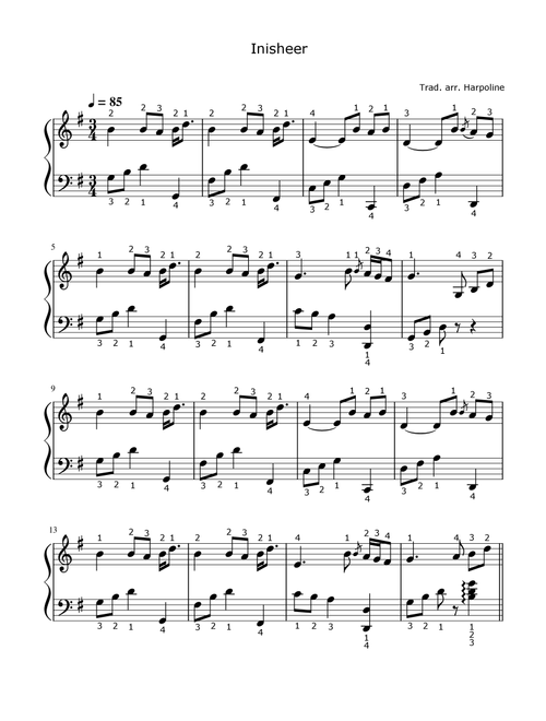 Inisheer (Arr. Harpoline) - Traditional Irish (Harp)