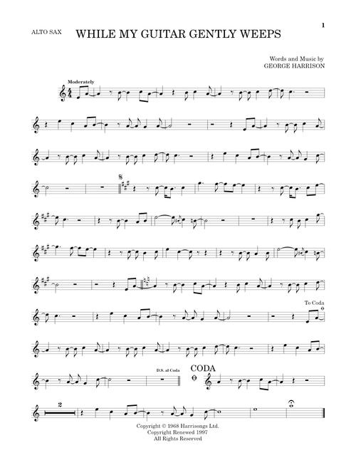 While My Guitar Gently Weeps - The Beatles (Alto Sax Solo)