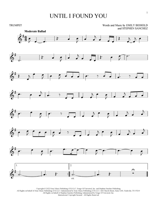 Until I Found You - Stephen Sanchez (Trumpet Solo)