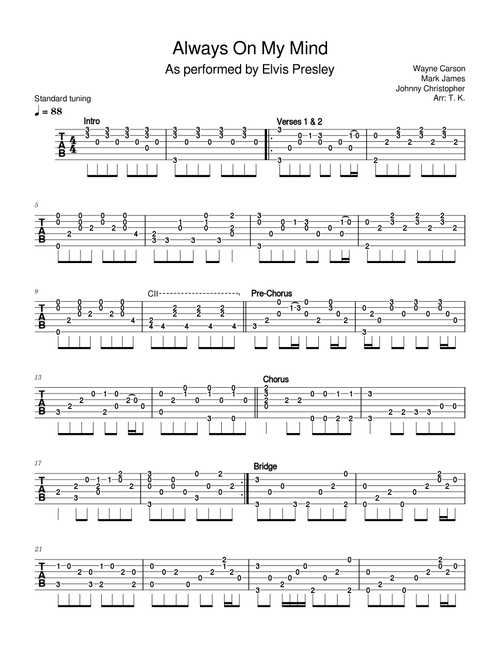 Always On My Mind - Elvis Presley