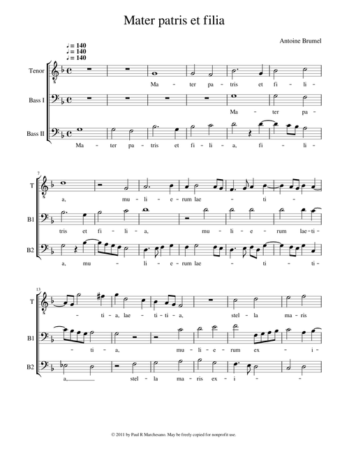 Mater patris et filia - Antoine Brumel