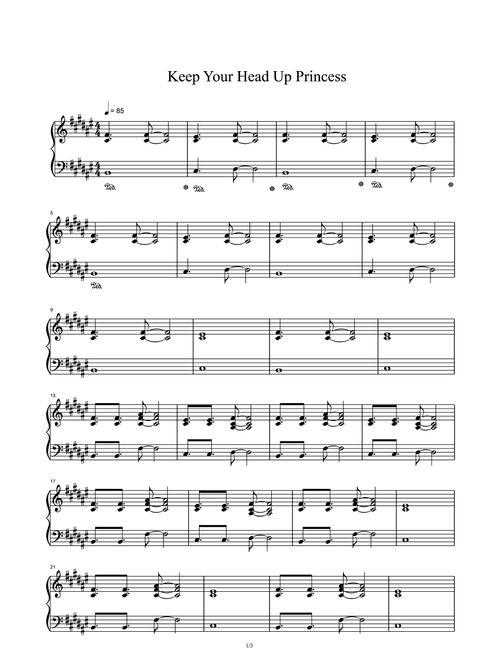 Keep Your Head Up Princess (Arr. Anson Seabra) (Piano Solo)
