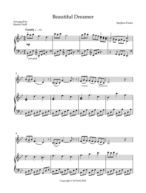 Beautiful Dreamer (Arr. Martin Neill) - Stephen Foster (Clarinet and Piano)