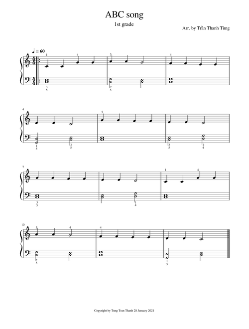 ABC song-Piano-1st grade-TTT