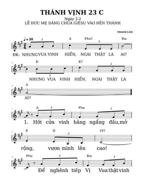 THÁNH VỊNH 23 C- THANH LÂM