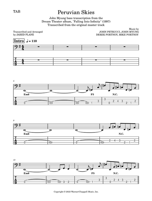 Falling Into Infinity sheet music by bernardoadc | Play