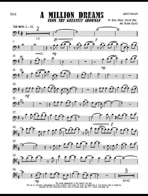 A Million Dreams (Arr. Alison Gillies) - Pink (Cello Solo)