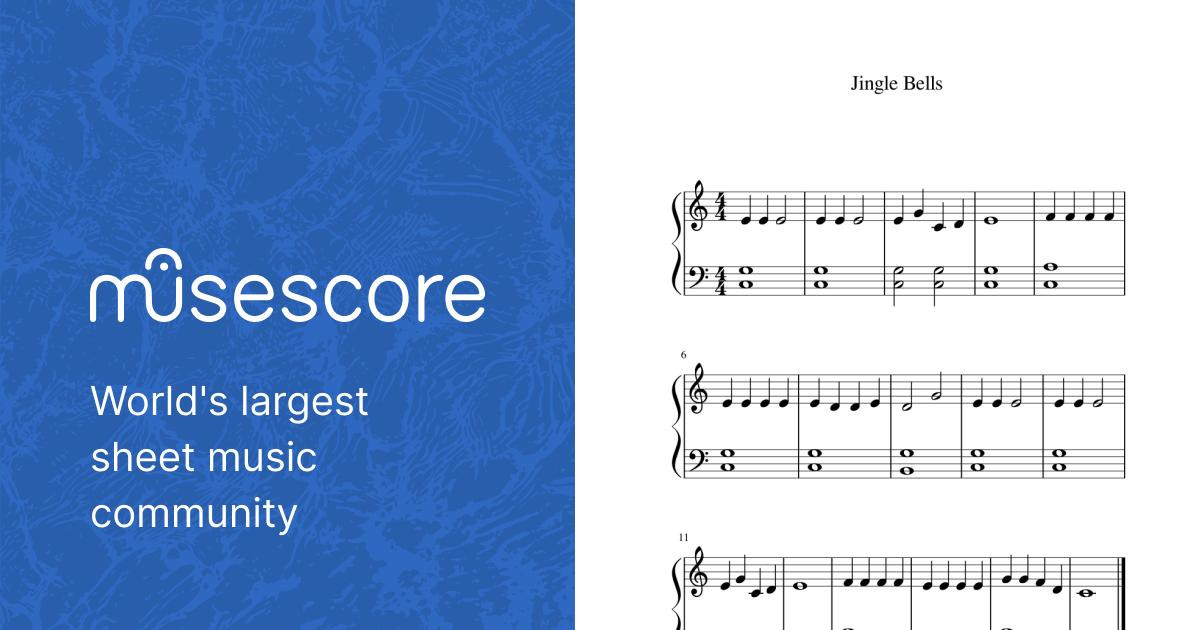 Jingle Bells Two Hands Sheet music for Piano Solo Easy Musescore